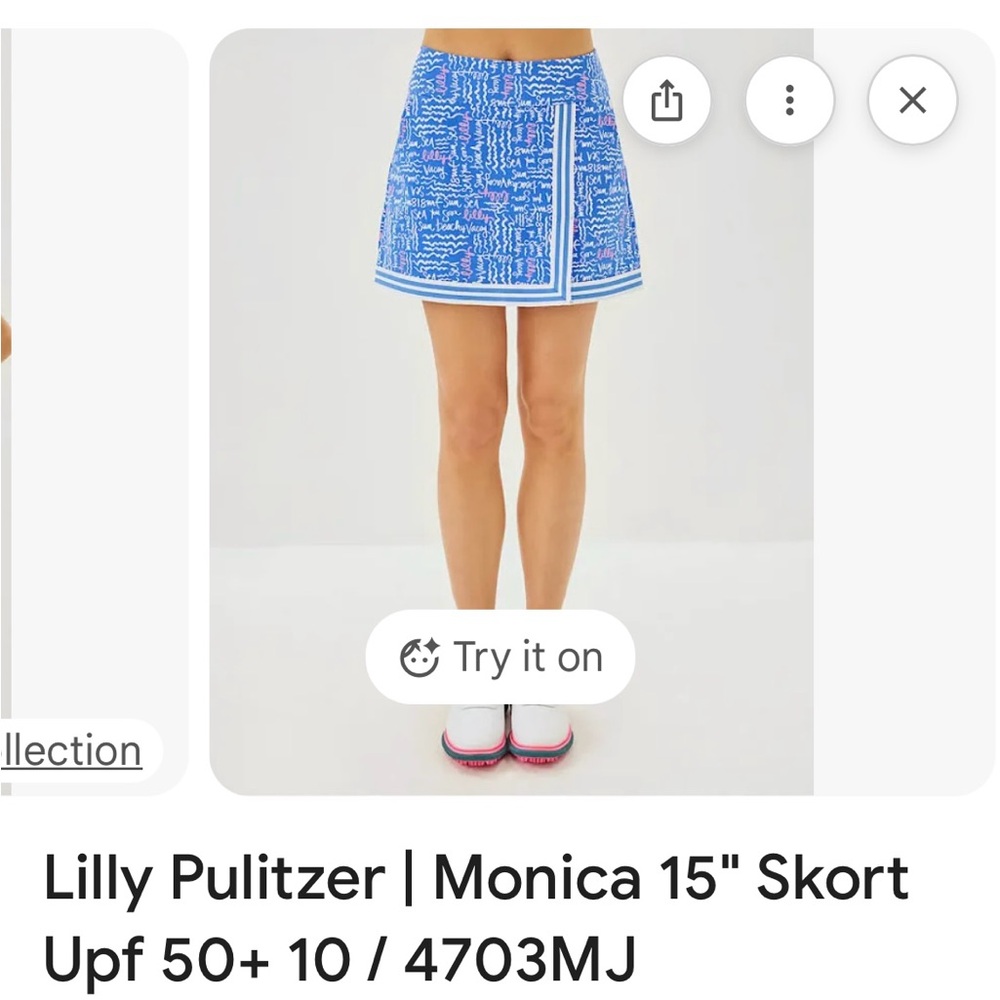 Lilly Pulitzer Blue and White Mini Skirt